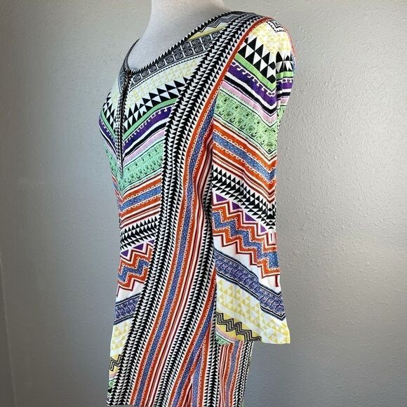 Passports Colorful Tunic Top Size L EUC - Picture 4 of 8